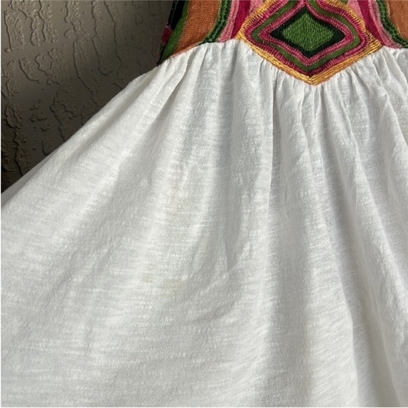Free People Ivory Combo Embroidered Detail Beach Date Strappy Tank Top - Picture 12 of 13